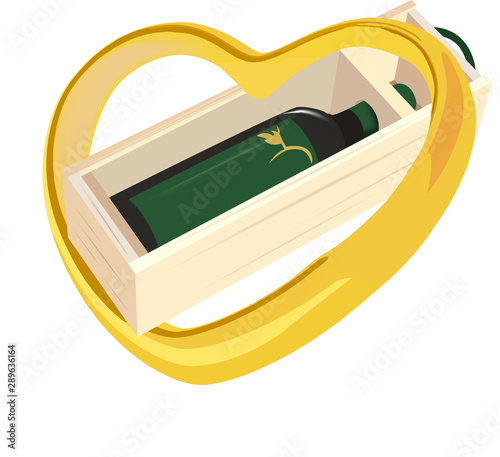 confezione regalo in legno contenente bottiglia di vino nero