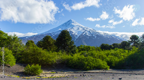 Neuquen, Argentina - December 12 2015: Lanin volcano