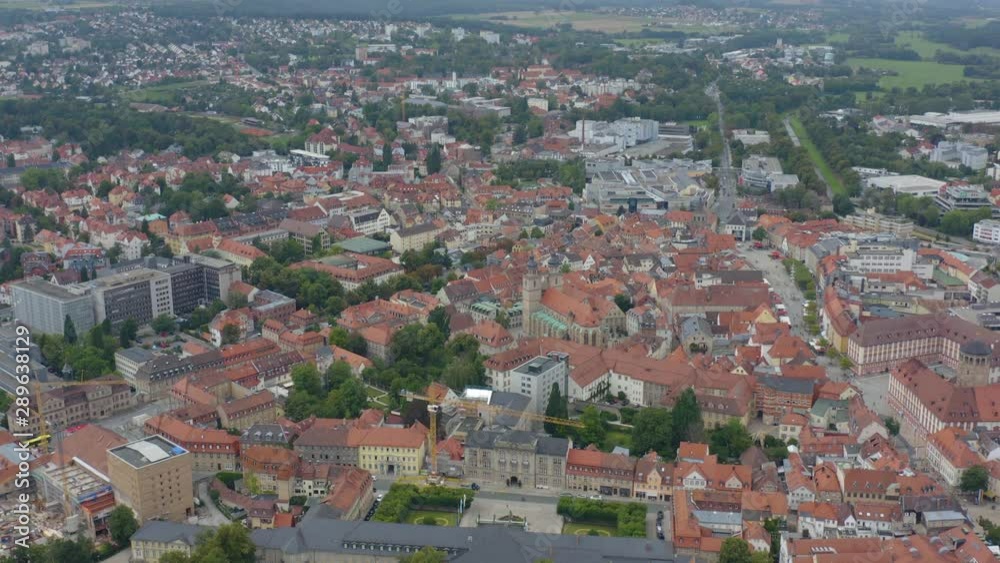Aerial view of the city Bayreuth in Bavaria, Germany on a cloudy day in summer. Tilt down from the town to the palace. Aerial view of the city Bayreuth in Bavaria, Germany on a cloudy day in summer. Tilt down from the town to the palace.