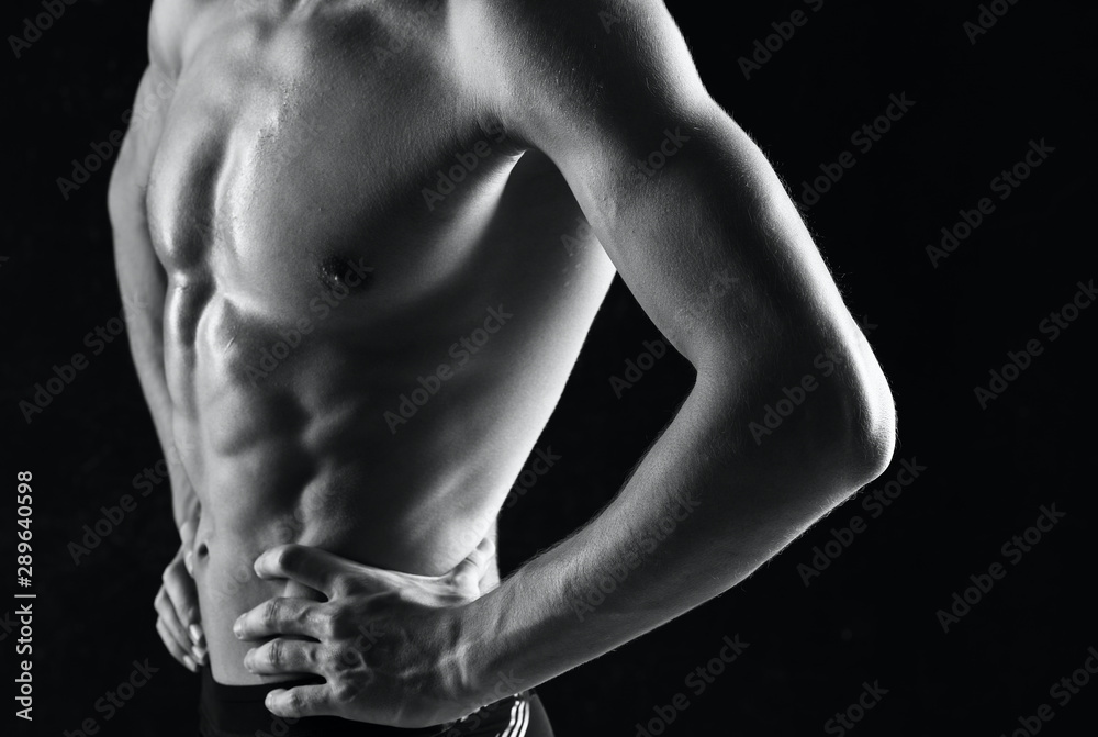 muscular male body of young woman muscular male body of young woman