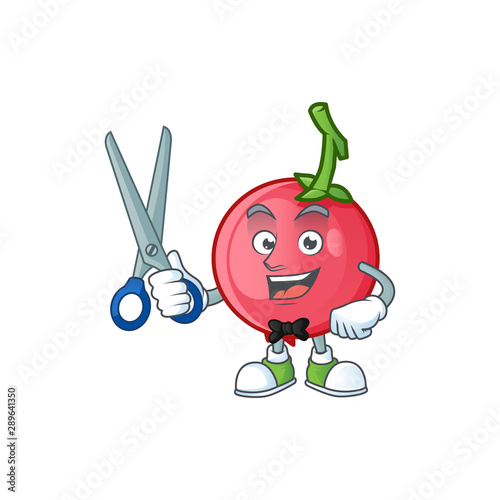 Barber lovi lovi fruit in character mascot