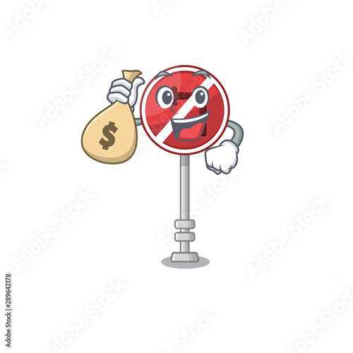 With money bag no left turn on the mascot