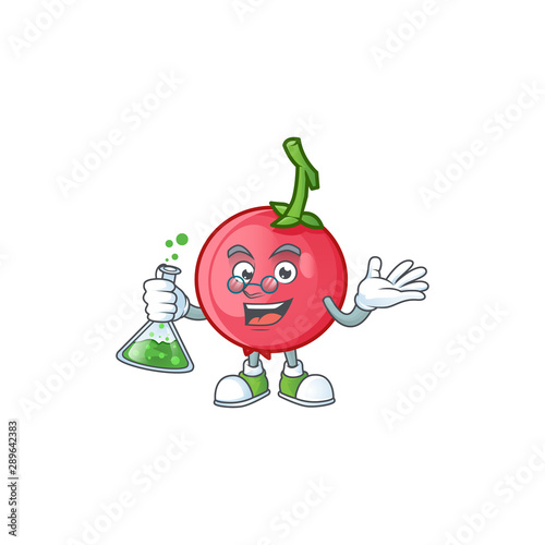 Professor cartoon lovi lovi fruit with mascot