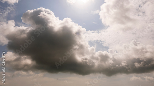 Dark and Dramatic sky with stormy clouds in the nature background