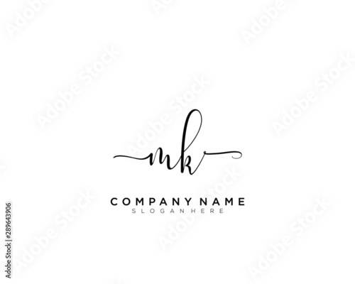 M K MK K Initial handwriting logo vector	