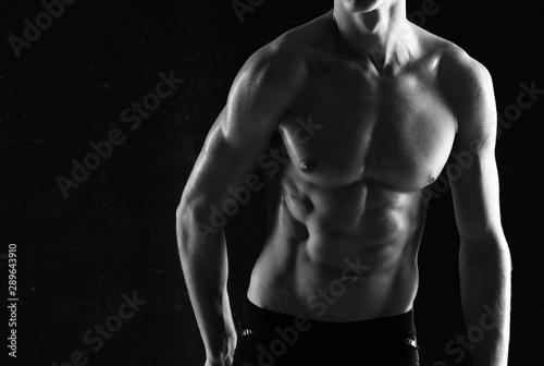 muscular man with naked torso