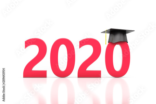 New Year 2020 with Education Concept - 3D Rendered Image