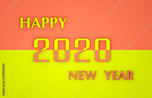 New Year 2020 Creative Design Concept - 3D Rendered Image