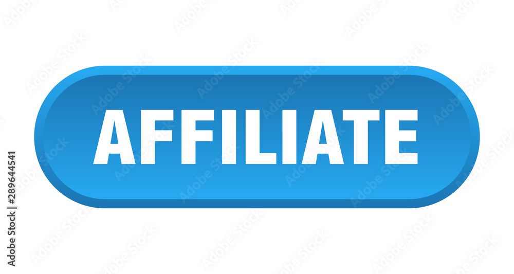 affiliate button. affiliate rounded blue sign. affiliate