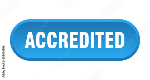 accredited button. accredited rounded blue sign. accredited