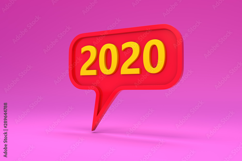 New Year 2020 Creative Design Concept - 3D Rendered Image New Year 2020 Creative Design Concept - 3D Rendered Image