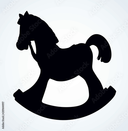 Toy horse swing. Vector drawing