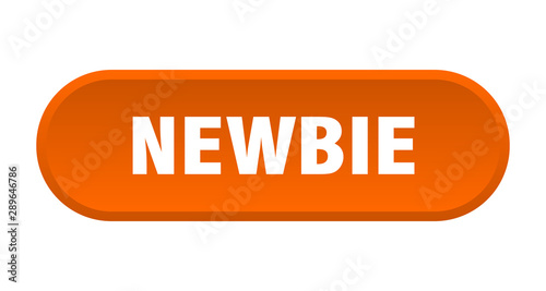 newbie button. newbie rounded orange sign. newbie