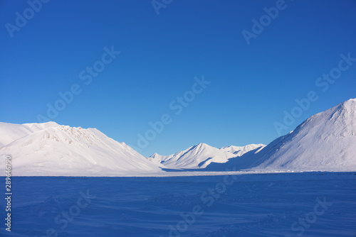 Winter scenery in the Chukotka region, Siberia, Russia.