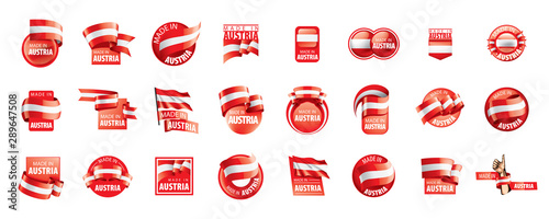 Austria flag, vector illustration on a white background