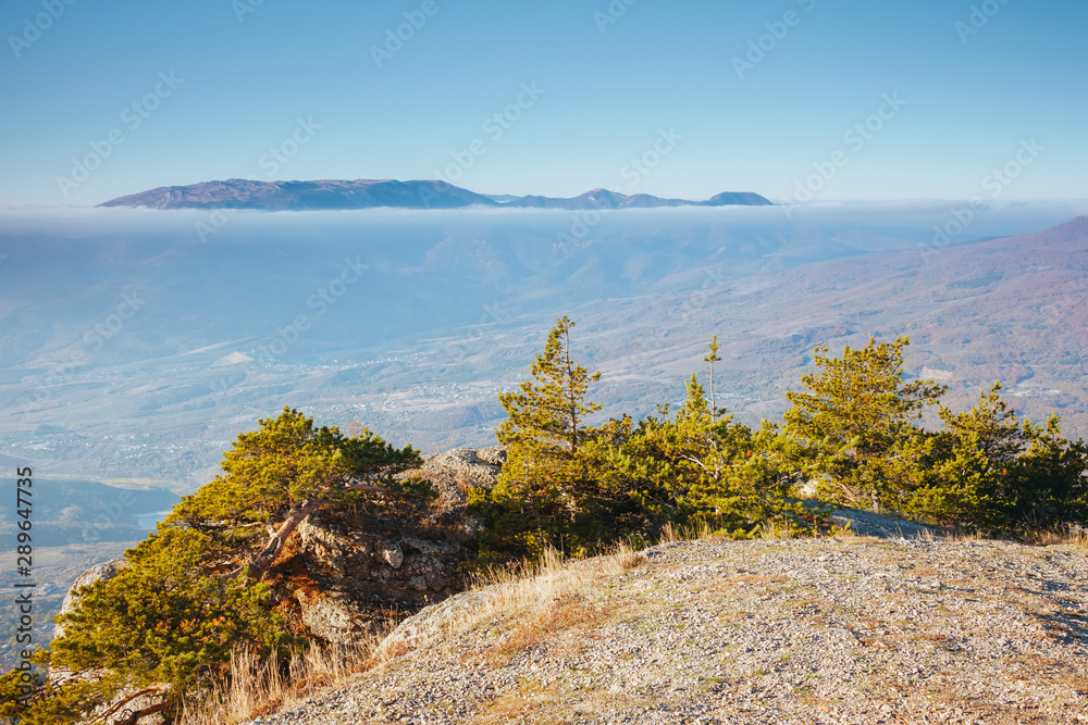 Picture of a scenic valley in morning light. Location Crimean peninsula.