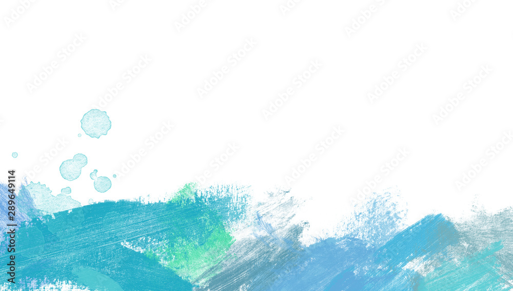 Paint Watercolor blue artistic border isolated
