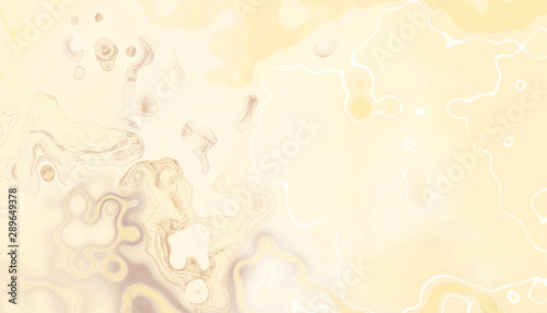 Abstraction from the beautiful yellow watercolor droplets and modern art presentation in an exotic and fascinating way on a yellow background / Illustration