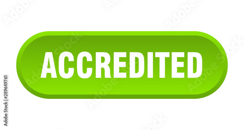 accredited button. accredited rounded green sign. accredited