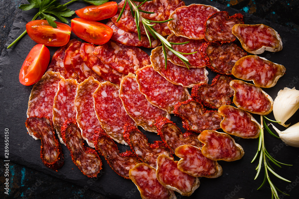 Cured pork and beef sausages Cured pork and beef sausages