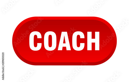 coach button. coach rounded red sign. coach