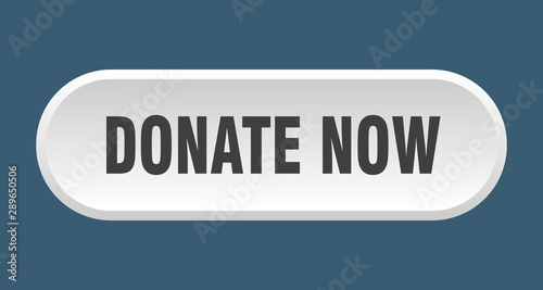 donate now button. donate now rounded white sign. donate now