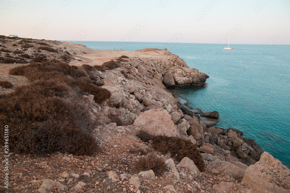 Mediterranean coast Cyprus island Mediterranean coast Cyprus island