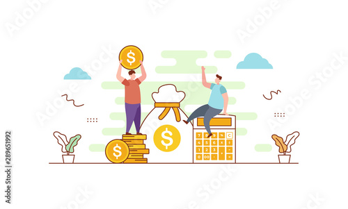 Finance accounting flat vector illustration concept can be used for landing page  ui  web  app intro card  editorial  flyer  and banner.
