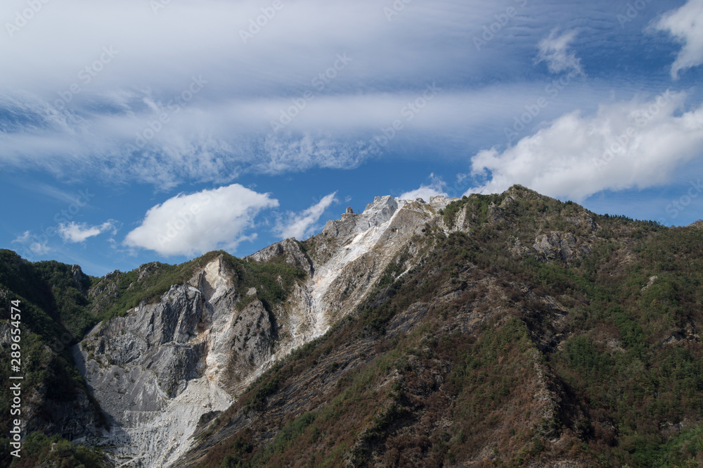 carrara quarry in tuscany alps