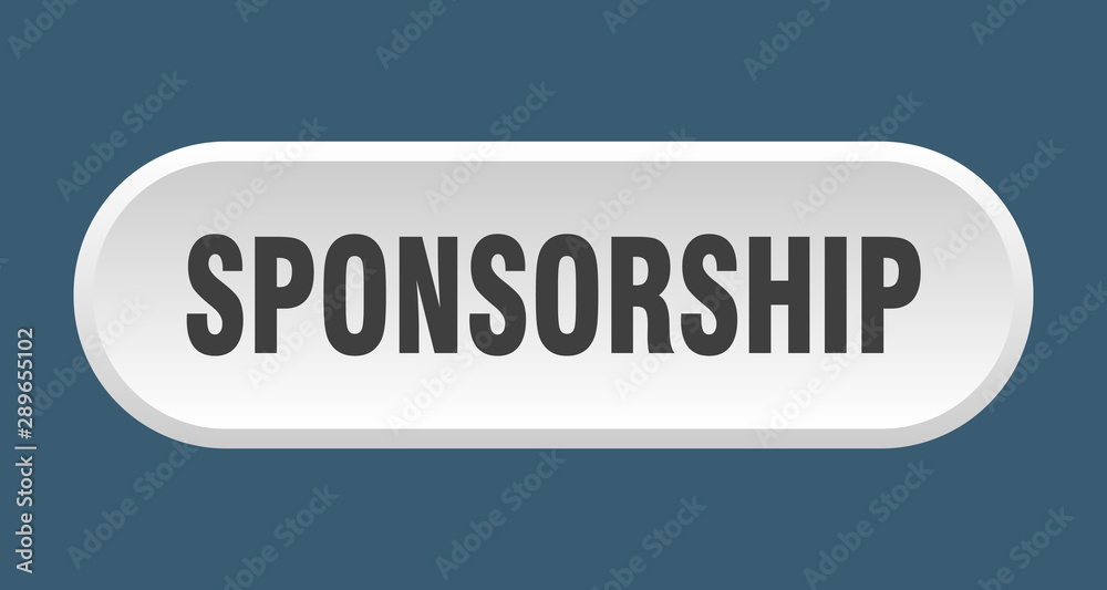 sponsorship button. sponsorship rounded white sign. sponsorship