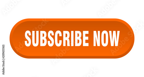 subscribe now button. subscribe now rounded orange sign. subscribe now