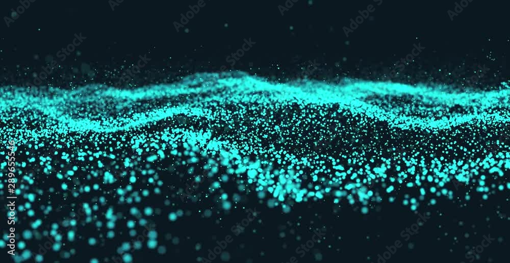 christmas blue light shine particles bokeh loopable on black background, holiday concept Cyber or technology digital landscape background.blue glitter background