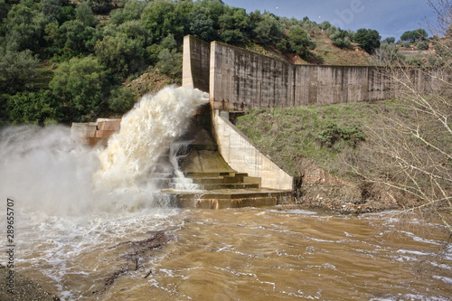 Spillway of the dam of the Yeguas, Cordoba province, Spain