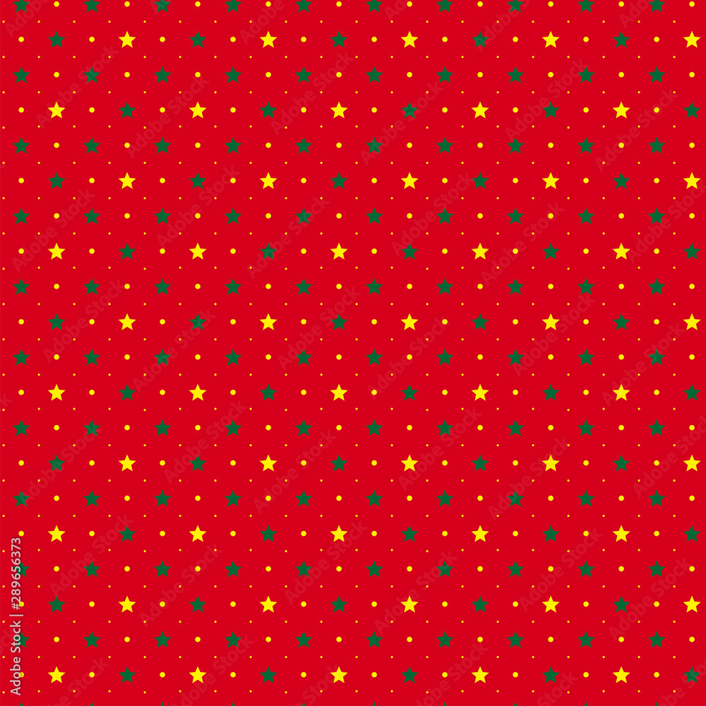 赤い背景の黄色い星のパターンstock Vector Adobe Stock