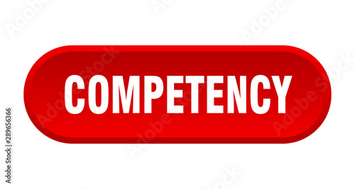 competency button. competency rounded red sign. competency