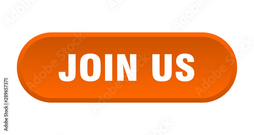 join us button. join us rounded orange sign. join us