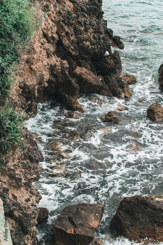 Vocation in Greece, Corfu. Water, cliff, mountains, and beautiful summer evening 