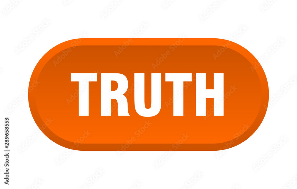 truth button. truth rounded orange sign. truth