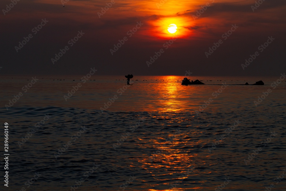 Sunset at the North Sea, Netherlands