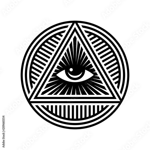 New World Order Symbol with All-Seeing Eye of Providence. Novus Ordo Seclorum