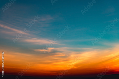 Dramatic sunset and sunrise morning twilight evening sky. © sirins