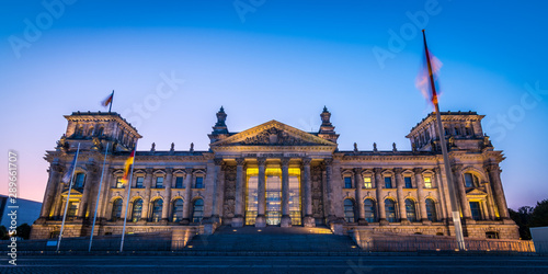 German parliament Reichstag building in Berlin at early in the morning