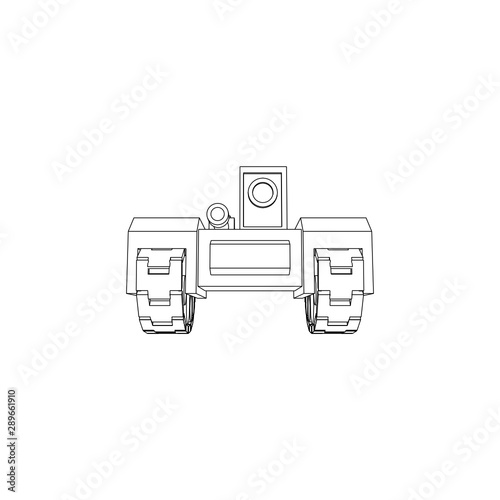 Sci Fi Tank Line for coloring book - game