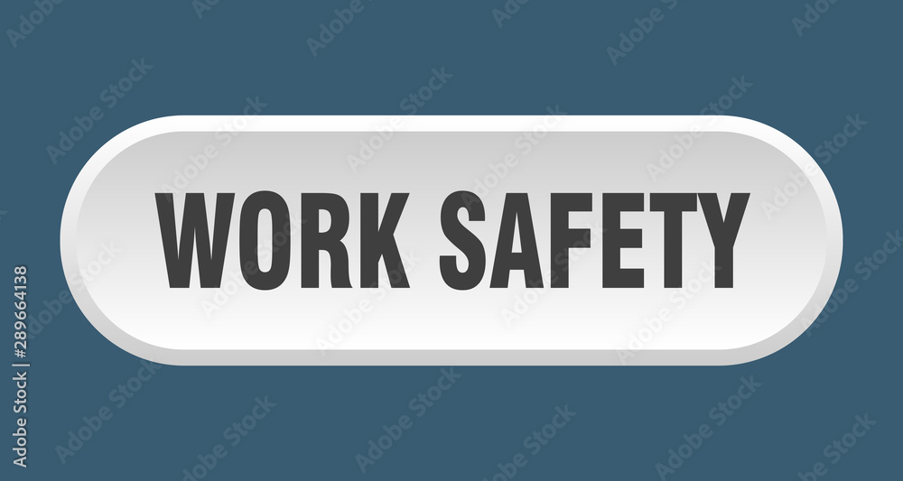 work safety button. work safety rounded white sign. work safety