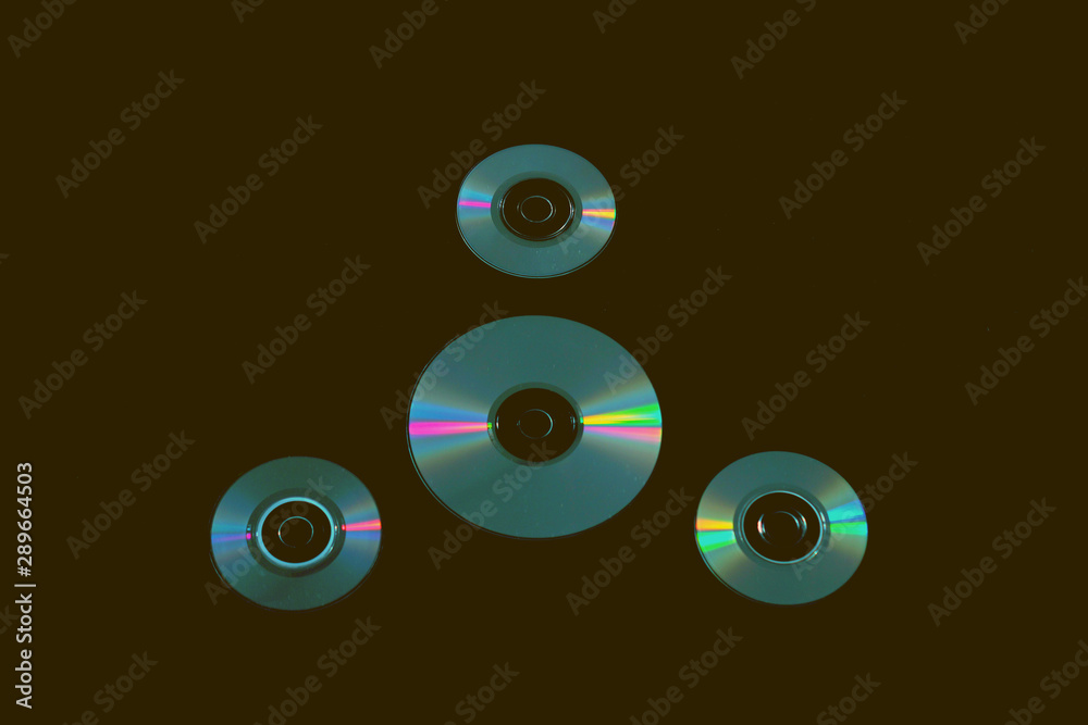 Compact discs on the background Compact discs on the background