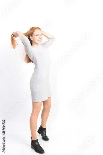 portrait happy young woman isolated