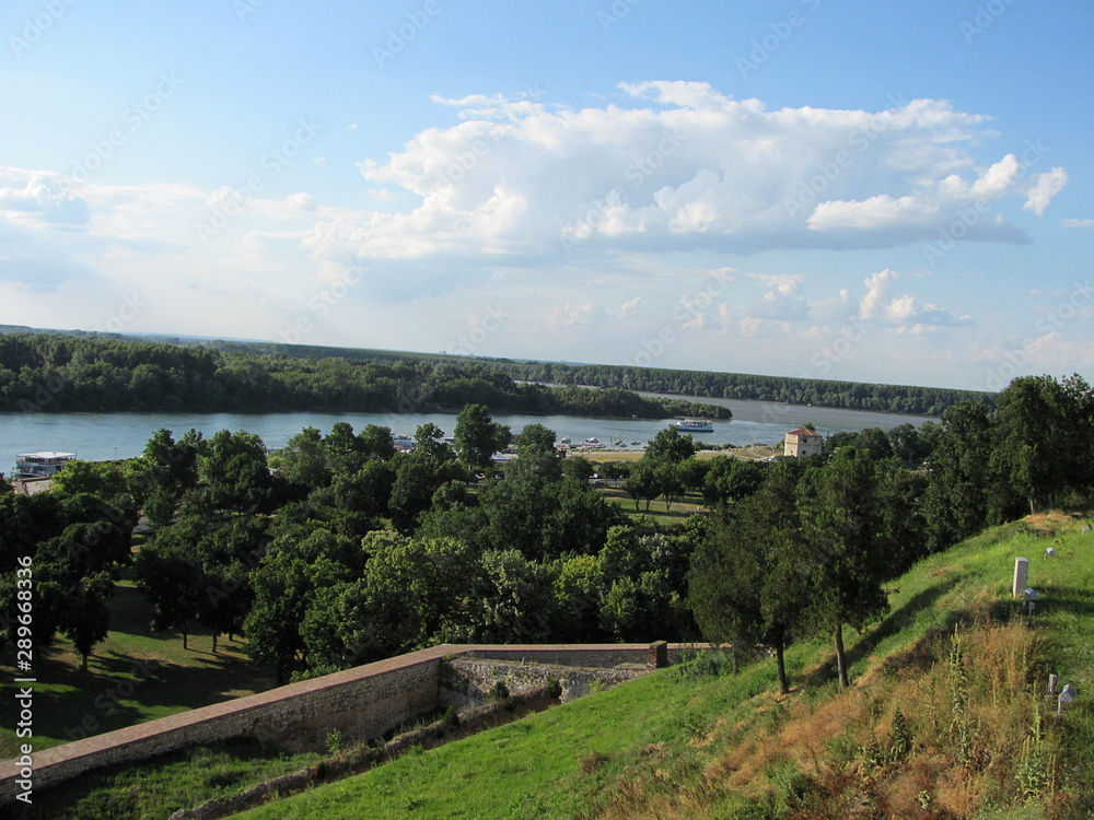 View of Kalemegdan park and Danube river, Belgrade, Serbia
