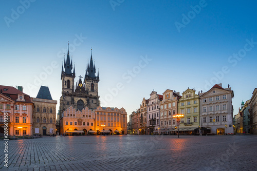 Old town square in Prague city, Czech Republic at night
