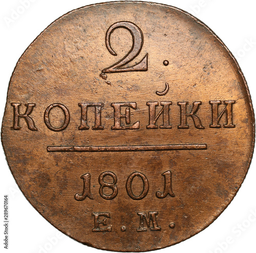 Konstfotografi Old Russian copper coin 2 kopecks 1801