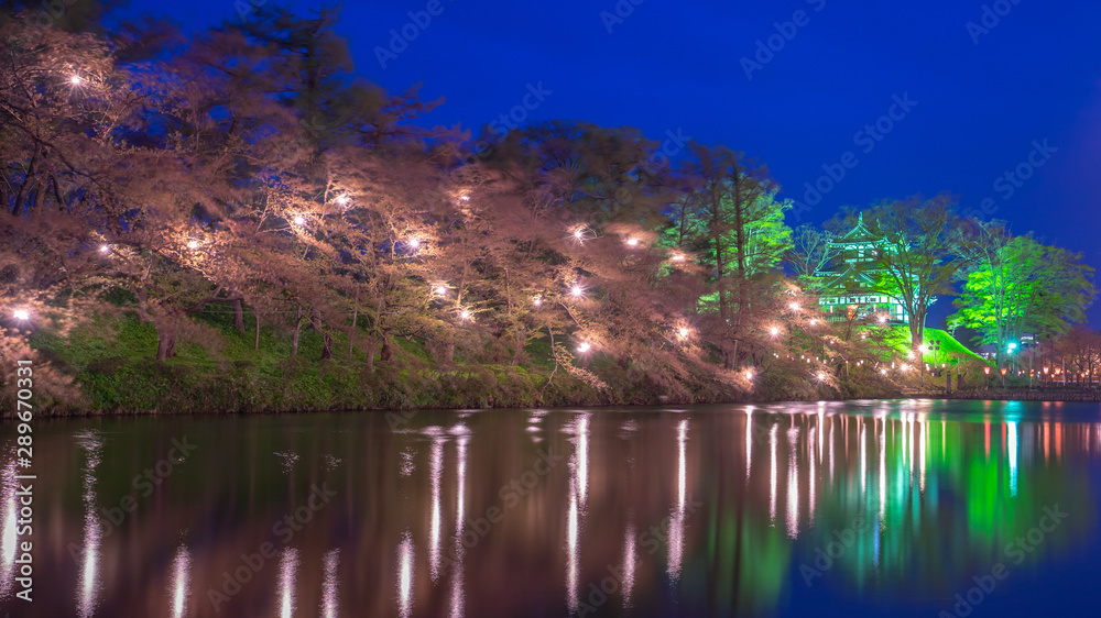 Light up at Takada Castle in Niigata, Japan